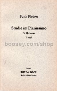 Studie im Pianissimo (1953) (Orchestra) (Study Score)