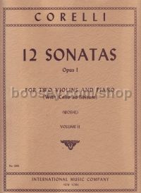 Sonatas (12) Op. 1vol.2 2 violins & piano