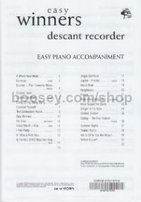 Easy Winners - Recorder (piano accompaniment)