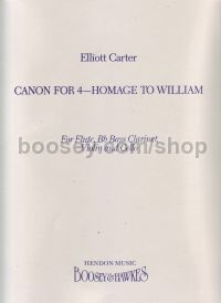 Canon For 4: Homage To William (Flute, Bass Clarinet, Violin & Cello)