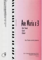 Ave Maria X 3 Flute & Piano Bach/Gounod Caccini Schubert