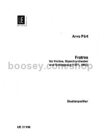 Fratres (Violin, String Orchestra & Percussion) (Study Score)