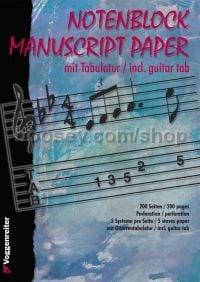 Music Manuscript Pad Tabulature Incl guitar Tab