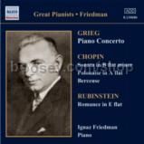 Great Pianists Friedman/Piano Concerto/Sonata in B Flat Minor (Naxos Audio CD)