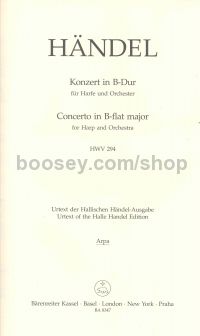 Concerto for Harp in Bb Op 4 No 6 HWV 294 Pedal Harp Solo Part