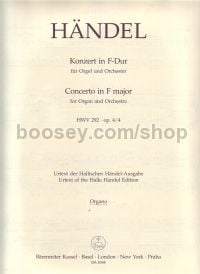 Concerto for Organ in F Major, Op.4/4 (Organ Part)