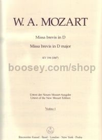 Missa Brevis In D (k 194) (urtext) choral