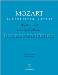Missa Brevis in D Minor (K65) (Vocal Score)