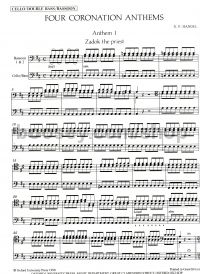 Four Coronation Anthems (Cello/Bass/Bassoon) SATB & orchestra