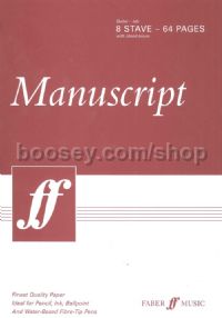 White Manuscript Paper A4 -  8 Staves 64 Pages (Guitar Tabulature)