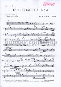 Divertimenti K439b No.4 (1st clarinet part)