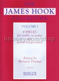 The James Hook Collection: 9 pieces for treble recorder & piano/harpsichord