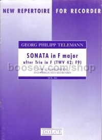 Sonata in F major after Trio in F (TWV 42:F9) - treble recorder & keyboard