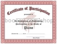 Certificate of Participation - Piano (pack of 10)