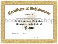 Certificate of Achievement - Piano (pack of 10)