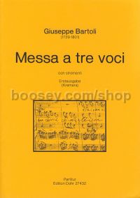 Messa a tre voci con stromenti - SAB Choir, 2 Violins & Cello (score)