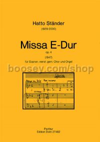 Mass in E major op. 4 - Soprano, Mixed Choir & Organ (score)