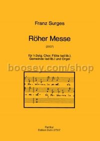 Röher Mass - Choir, Flute, Voice & Organ (score & parts)