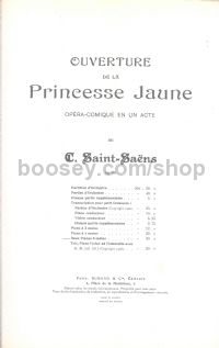 La Princesse jaune, Ouverture, op. 30 - 2 pianos 8 hands
