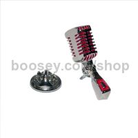 Pin Badge - Retro Microphone (Red & Silver)
