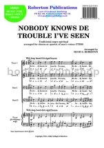 Nobody Knows De Trouble I've Seen for male choir