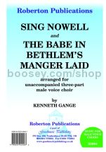 Sing Nowell & Babe in Bethlhem's Manger Laid for TTB choir