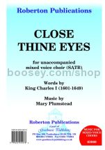 Close Thine Eyes for SATB choir