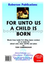 For Unto Us a Child is Born for SATB choir