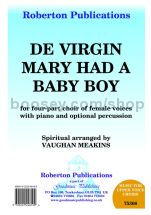 De Virgin Mary had a Baby Boy for female choir (SSAA)