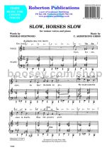 Slow Horses Slow (in A minor) for unison choir & piano