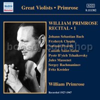 Primrose Recital vol.1 (Naxos Historical Audio CD)