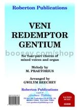 Veni Redemptor Gentium - SATB choir & organ