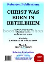 Christ was Born at Bethlehem for SATB choir