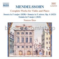 Works for Violin and Piano (Complete) (Naxos Audio CD)
