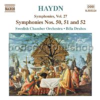Symphonies vol.27 (Nos. 50, 51, 52) (Naxos Audio CD)