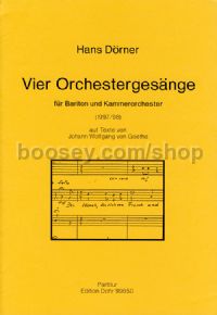 4 Orchestral Songs - Baritone & Chamber Orchestra (score)