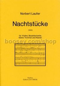 Night Pieces - Violin, Bass Clarinet, Side/Snare Drum & Piano (score)