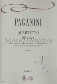 Quartet Op. 5 No. 1 for Violin, Viola, Guitar & Cello (score & parts)