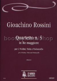 Quartet No. 5 in D Major for 2 Violins, Viola & Cello (score & parts)