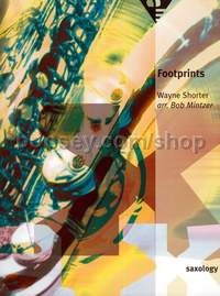 Footprints - 5 saxophones (SATTBar) with piano, guitar (ad lib), double bass, percussion (score & pa