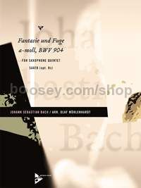 Fantasie and Fuge A minor BWV 904 - 5 saxophones (SAATBar (opt. B)) (score & parts)