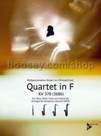 Quartet in F KV 370 (368b) - 4 saxophones (SATBar) (score & parts)