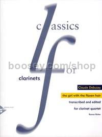 The Girl With the Flaxen Hair - 4 clarinets (score & parts)