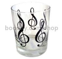 Clear Glass Tumbler - Treble Clef Design