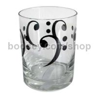 Clear Glass Tumbler - Bass Clef Design