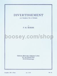 Divertissement For Saxophone And Orchestra (Alto Saxophone/Piano)