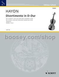 Divertimento in C major - Violin, Cello (Viola) & Violone (Double-bass or Cello II) (set of parts)