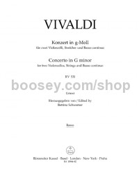 Concerto for two Violoncellos, Strings and Basso continuo in G minor RV 531 (Cello/Bass)