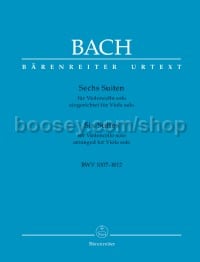 Six Suites for Violoncello solo BWV 1007-1012 (arranged for Viola Solo)