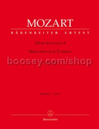 Missa Brevis in D Minor (K65) (Score)